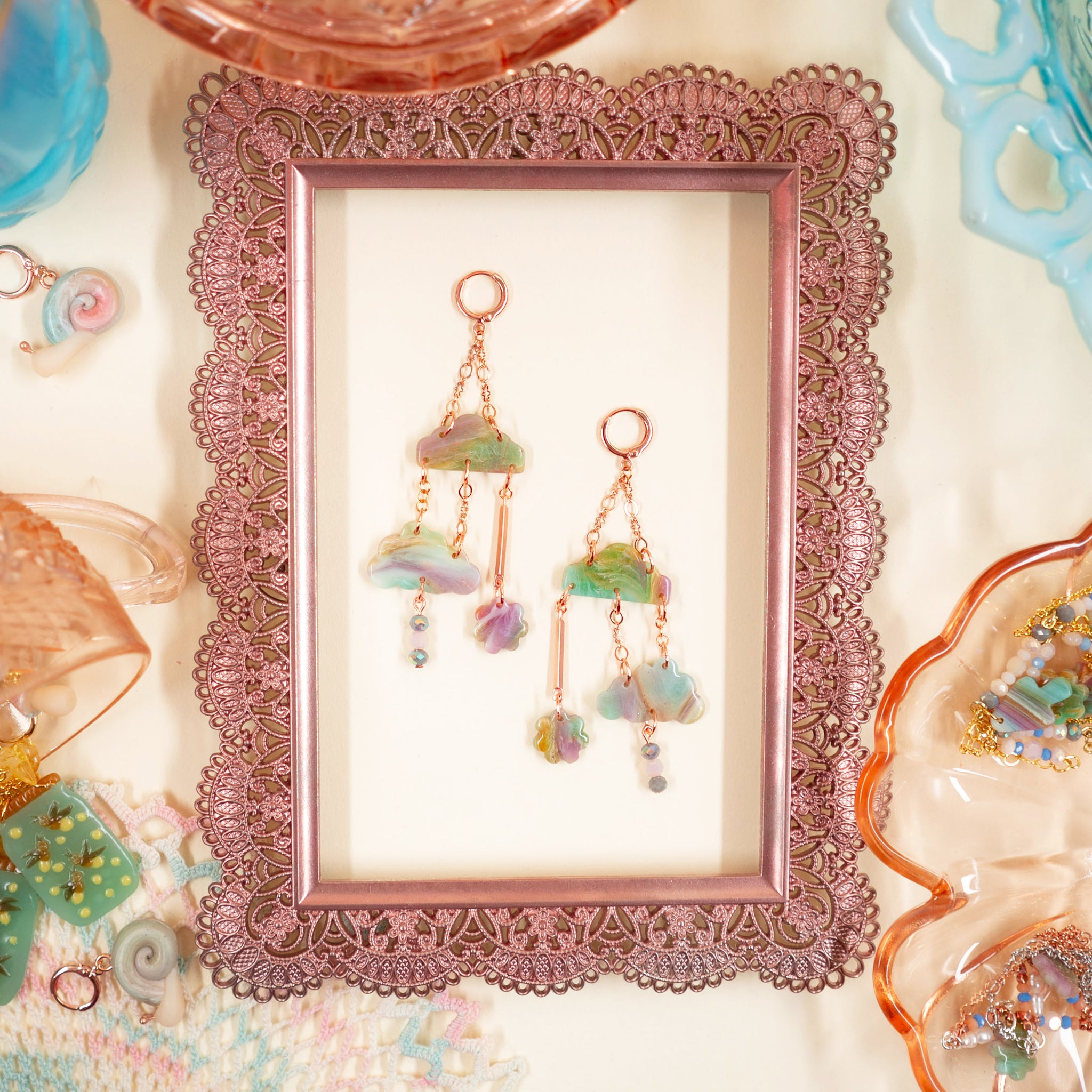 polymer clay summer rain drops