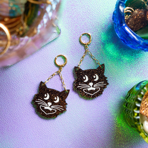 Vintage Halloween cat drops